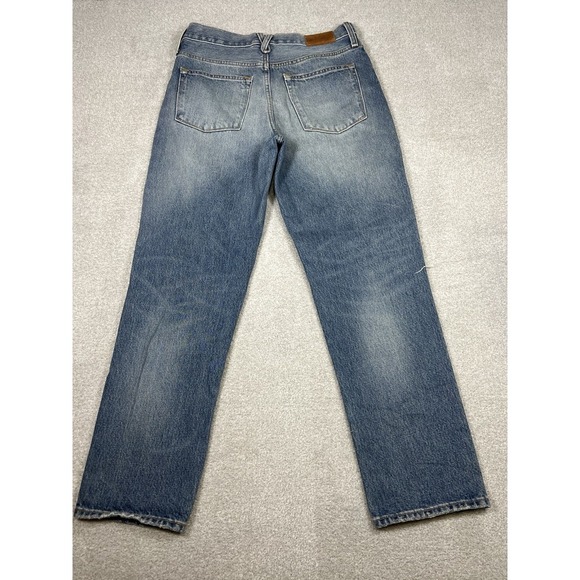 J Crew Slouchy Boyfriend Jeans Medium Blue‎ Distressed Ripped Knees Size 26 - Picture 12 of 15